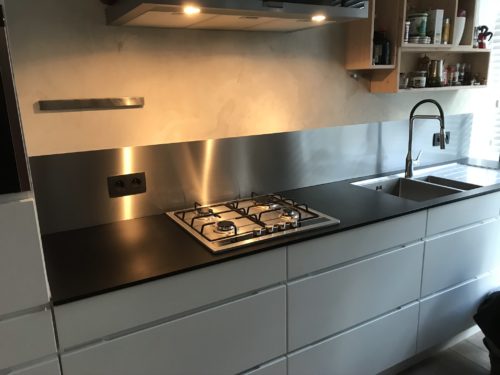 RVS Achterwand keukenblok