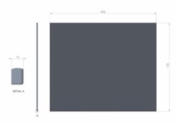 RVS Achterwand 10mm 90x75