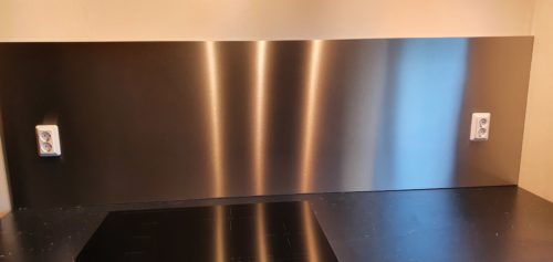 RVS achterwand op maat - Anti-fingerprint - Geborsteld rvs photo review