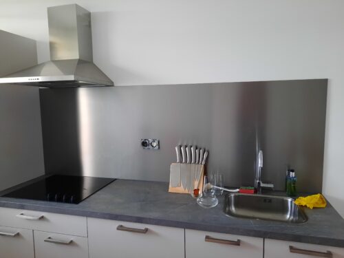 RVS achterwand op maat - Anti-fingerprint - Geborsteld rvs photo review