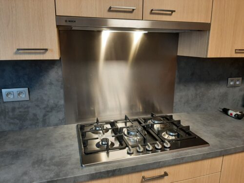 RVS achterwand op maat - Anti-fingerprint - Geborsteld rvs photo review